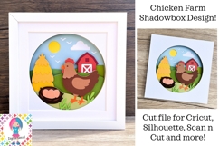 Chicken Farm SVG | 3D Shadowbox design. Product Image 1