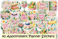 40 Summer Appointment Planner Stickers, PNGs Product Image 1