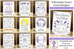 Birthday Insert Card SVG Bundle | 9 Holiday Card Designs Product Image 1