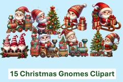 15 Christmas Gnomes Clipart PNG Product Image 1