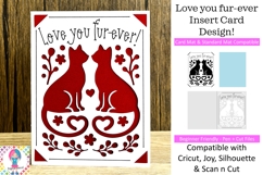 Cricut Joy SVG | Cat Love you fur-ever insert card. Product Image 1