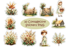 10 Cottagecore Cottage Stickers PNGs Product Image 1