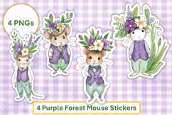 Purple Forest Mouse Stickers Stickers, PNGs Product Image 1