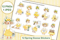 Cute Spring Easter Goose Stickers at Chuckleberry Farm PNG Product Image 1