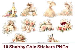 10 shabby chic clipart and stickers PNG Product Image 1