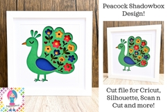 Peacock SVG | 3D Shadowbox design. Product Image 1