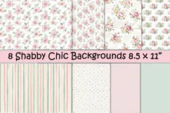 8 Shabby Chic Floral Backgrounds A4 JPEGS Product Image 1