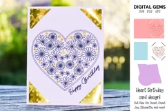 Cricut Joy Card! Flower heart card design! SVG / DXF Files Product Image 1