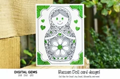 Cricut Joy Card! Russian doll card design! SVG / DXF File Product Image 1