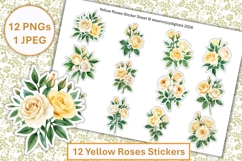 Yellow Roses Stickers PNG and JPEG Product Image 1