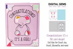 Cricut Joy SVG | New Baby Girl Greeting Card. Product Image 1