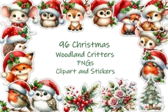 Christmas Woodland Critters Bundle Fussy cuts and clipart Product Image 1