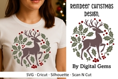 Reindeer Christmas HTV / Vinyl SVG Cutting Design Product Image 1