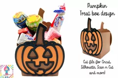 Pumpkin treat box design, Halloween favor box, spooky SVG Product Image 1