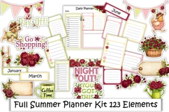 Full Summer Planner Kit 123 Items, PNGs Product Image 1
