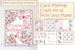 Summer Flowers Card Making Kit 13 with matching envelope Product Image 1