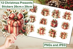 12 Christmas Presents Stickers JPEG and PNGs New Pack Product Image 1