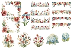 Gingham Girls Clipart set 44 PNG Cute Nursery Designs Product Image 3