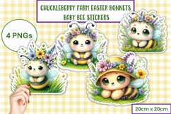 Cute Easter Bumble Bees Stickers at Chuckleberry Farm PNG Product Image 1