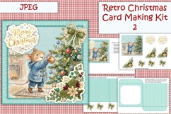 Christmas Retro Card Making Kit 2 with envelope Product Image 1