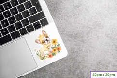 Summer Flower French Bulldog Puppy Stickers, planner sticker Product Image 2