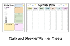 Full Doodled Planner Kit 116 Items, PNGs Product Image 2