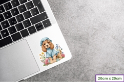 Summer Flower Cocker Spaniel Puppy Stickers, planner sticker Product Image 2