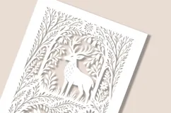 Woodland Deer & Bunnies Papercut Template | SVG Product Image 2
