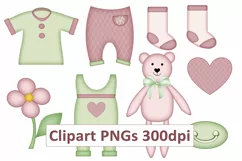 New Baby Clipart, Backgrounds and Borders PNG and JPEG Product Image 2