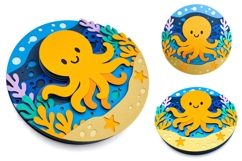 Octopus SVG | 3D Shadowbox Product Image 2