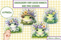 Cute Easter Bonnet Frog Stickers at Chuckleberry Farm PNGs Product Image 1
