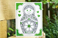 Cricut Joy Card! Russian doll card design! SVG / DXF File Product Image 4