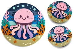 Jellyfish SVG | 3D Shadowbox Product Image 2
