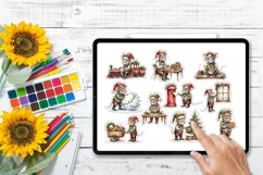 Vintage Christmas Mouse Stickers PNG and JPEG Product Image 2