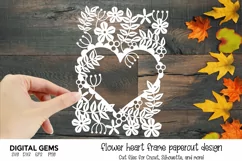Heart of flowers papercut design Product Image 1