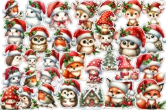 Christmas Woodland Critters Bundle Fussy cuts and clipart Product Image 2