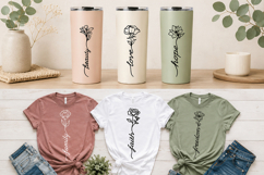 Inspirational Floral Word SVG Bundle - 10 Flower Designs Product Image 2