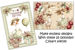 25 Cottage Goose Clipart set PNG Product Image 2