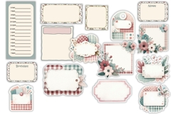 Shabby Chic Planner Stickers Kit 106 Items, PNGs Product Image 2