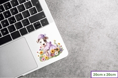 Summer Flower Staffy Puppy Stickers, planner sticker Product Image 2
