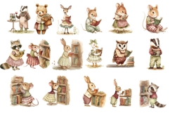 The Woodland Library Cute Clipart kit Product Image 2