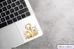 Summer Flower Labrador Puppy Stickers, planner stickers Product Image 2