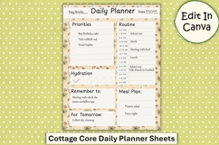 Cottagecore Daily Planner Sheets Edit in Canva Product Image 2