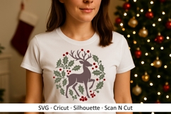 Reindeer Christmas HTV / Vinyl SVG Cutting Design Product Image 2
