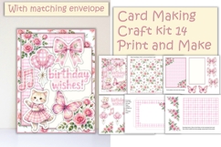 Summer Flowers Card Making Kit 14 with matching envelope Product Image 1