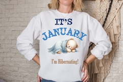 It's January, I'm Hibernating, Funny Sweatshirt PNG Product Image 1