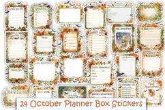 24 October Halloween Planner sticker boxes PNGs Product Image 1
