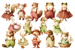 Tales of the Riverbank Cute Animals Watercolour Clipart kit Product Image 2