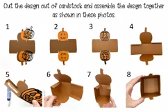 Pumpkin treat box design, Halloween favor box, spooky SVG Product Image 2