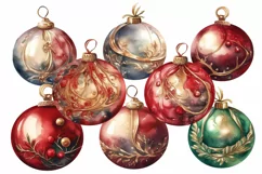 24 Piece Christmas Florals Watercolour Clipart PNG Product Image 2